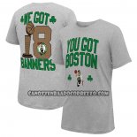 Canotte Manica Corta Boston Celtics 18-time NBA Finals Champions We Got 18 Banners Grigio