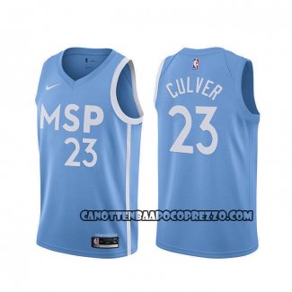 Canotte Minnesota Timberwolves Jarrett Culver Citta 2019-20 Blu