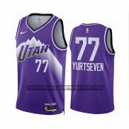 Canotte Utah Jazz Omer Yurtseven NO 77 Citta 2023-24 Viola