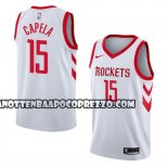 Canotte NBA Rockets Clint Capela Association 2018 Bianco