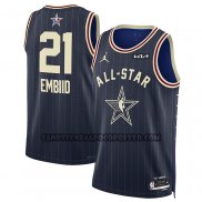 Canotte All Star 2024 Philadelphia 76ers Joel Embiid NO 21 Blu