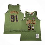 Canotte Chicago Bulls Dennis Rodman NO 91 Mitchell & Ness 1997-98 Verde
