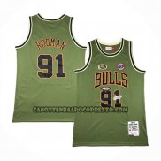 Canotte Chicago Bulls Dennis Rodman NO 91 Mitchell & Ness 1997-98 Verde