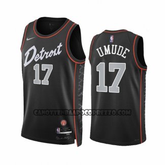 Canotte Detroit Pistons Stanley Umude NO 17 Citta 2023-24 Nero