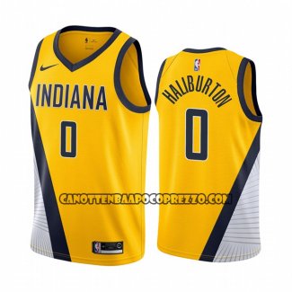 Canotte Indiana Pacers Tyrese Haliburton NO 0 Statement 2022-23 Giallo