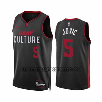 Canotte Miami Heat Nikola Jovic NO 5 Citta 2023-24 Nero