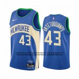 Canotte Milwaukee Bucks Thanasis Antetokounmpo NO 43 Citta 2023-24 Blu