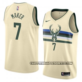 Canotte Milwaukee Bucks Thon Maker Citta 2018 Crema