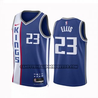 Canotte Sacramento Kings Keon Ellis NO 23 Citta 2023-24 Blu