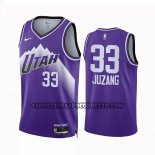 Canotte Utah Jazz Johnny Juzang NO 33 Citta 2023-24 Viola