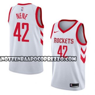 Canotte NBA Rockets Nene Association 2018 Bianco