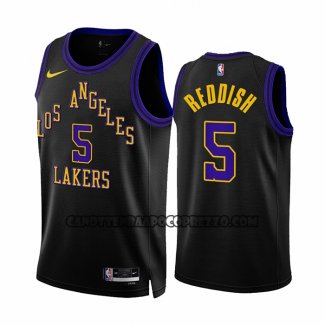 Canotte Los Angeles Lakers Cam Reddish NO 5 Citta 2023-24 Nero