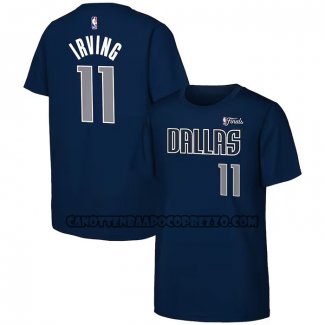 Canotte Manica Corta Dallas Mavericks Kyrie Irving 2024 NBA Finals Blu