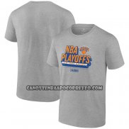 Canotte Manica Corta New York Knicks 2024 NBA Playoffs Grigio