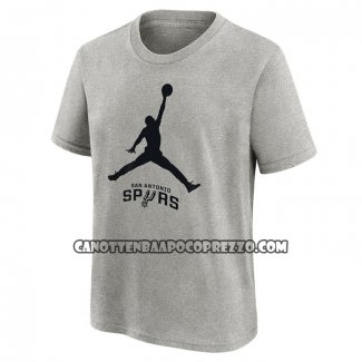 Canotte Manica Corta San Antonio Spurs Essential Jumpman Grigio