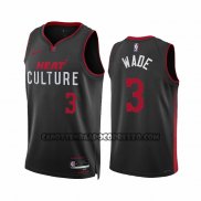 Canotte Miami Heat Dwyane Wade NO 3 Citta 2023-24 Nero