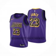 Canotte Bambino Los Angeles Lakers LeBron James NO 23 Citta 2019-20 Viola