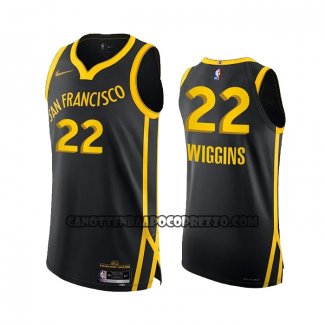 Canotte Golden State Warriors Andrew Wiggins NO 22 Citta Autentico 2023-24 Nero