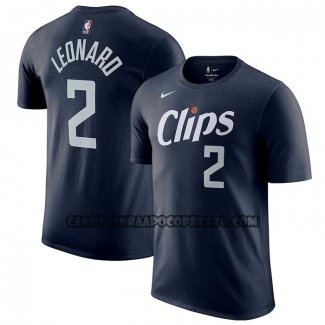 Canotte Manica Corta Los Angeles Clippers Kawhi Leonard Citta 2023-24 Blu