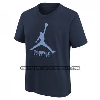 Canotte Manica Corta Memphis Grizzlies Essential Jumpman Blu