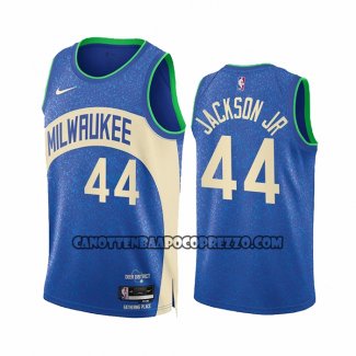 Canotte Milwaukee Bucks Andre Jackson JR. NO 44 Citta 2023-24 Blu