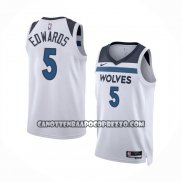 Canotte Minnesota Timberwolves Anthony Edwards NO 5 Association 2022-23 Bianco