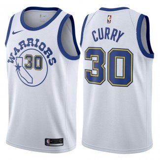 Canotte NBA Autentico Warriors Curry 2017-18 Bianco