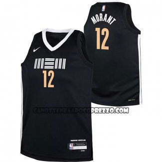 Canotte Bambino Memphis Grizzlies Ja Morant NO 12 Citta 2023-24 Nero