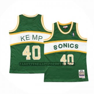 Canotte Bambino Seattle Supersonics Shawn Kemp NO 40 Historic Throwback Verde