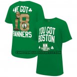 Canotte Manica Corta Boston Celtics 2024 NBA Finals Champions 18 Banners Verde