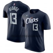 Canotte Manica Corta Los Angeles Clippers Paul George Citta 2023-24 Blu