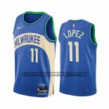 Canotte Milwaukee Bucks Brook Lopez NO 11 Citta 2023-24 Blu