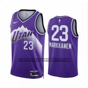 Canotte Utah Jazz Lauri Markkanen NO 23 Citta 2023-24 Viola