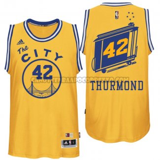 Canotte NBA Throwback City Bus Warriors Thurmond Giallo