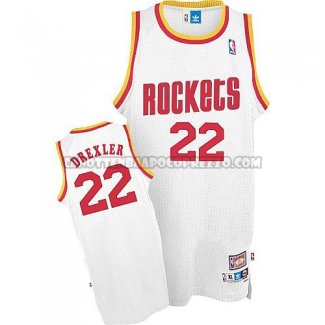 Canotte NBA Throwback Rockets Drexler Bianco