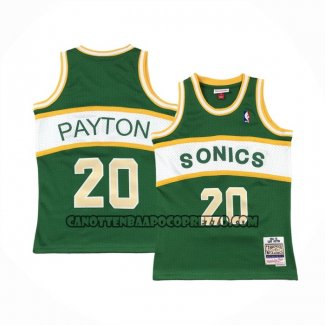 Canotte Bambino Seattle Supersonics Gary Payton NO 20 Historic Throwback Verde