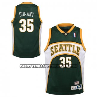 Canotte Bambino Seattle Supersonics Kevin Durant NO 35 Mitchell & Ness 2007-08 Verde