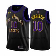 Canotte Los Angeles Lakers Max Christie NO 10 Citta 2023-24 Nero