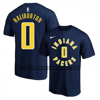 Canotte Manica Corta Indiana Pacers Tyrese Haliburton Icon Blu