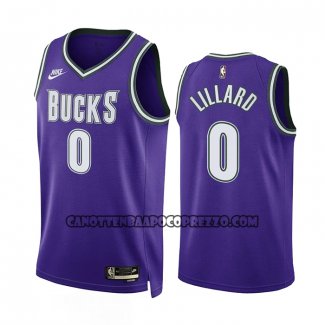 Canotte Milwaukee Bucks Damian Lillard NO 0 Classic 2022-23 Viola