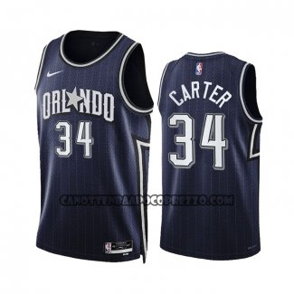 Canotte Orlando Magic Wendell Carter NO 34 Citta 2023-24 Blu