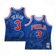 Canotte Philadelphia 76ers Allen Iverson NO 3 Asian Heritage Throwback 1996-97 Blu