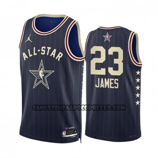 Canotte All Star 2024 Los Angeles Lakers LeBron James NO 23 Blu