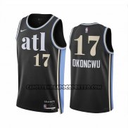 Canotte Atlanta Hawks Onyeka Okongwu NO 17 Citta 2023-24 Nero