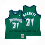 Canotte Bambino Minnesota Timberwolves Kevin Garnett NO 21 Hardwood Classics Throwback 1997-98 Verde
