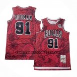 Canotte Chicago Bulls Dennis Rodman NO 91 Asian Heritage Throwback 1997-98 Rosso