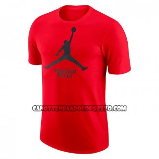 Canotte Manica Corta Chicago Bulls Essential Jumpman Rosso