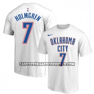 Canotte Manica Corta Oklahoma City Thunder Chet Holmgren Bianco