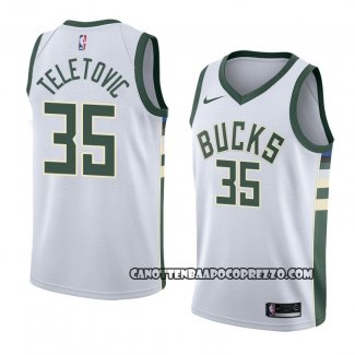 Canotte Milwaukee Bucks Mirza Teletovic Association 2018 Bianco