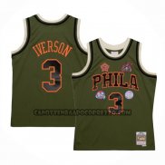 Canotte Philadelphia 76ers Allen Iverson NO 3 Mitchell & Ness 1996-97 Verde